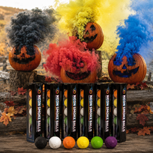 Load image into Gallery viewer, Halloween Smoke Bomb Bundle (60 pieces)Halloween Bundle - NEON Smoke Balls [N10] + 5g Halloween 10 PACK [2Y/2O/2Pp/2G/2Bk]
